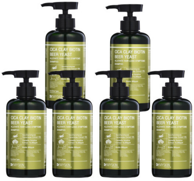 ()/약산성 시카 클레이 비오틴 맥주효모 탈모 샴푸/두피/비듬, 6개, 500ml