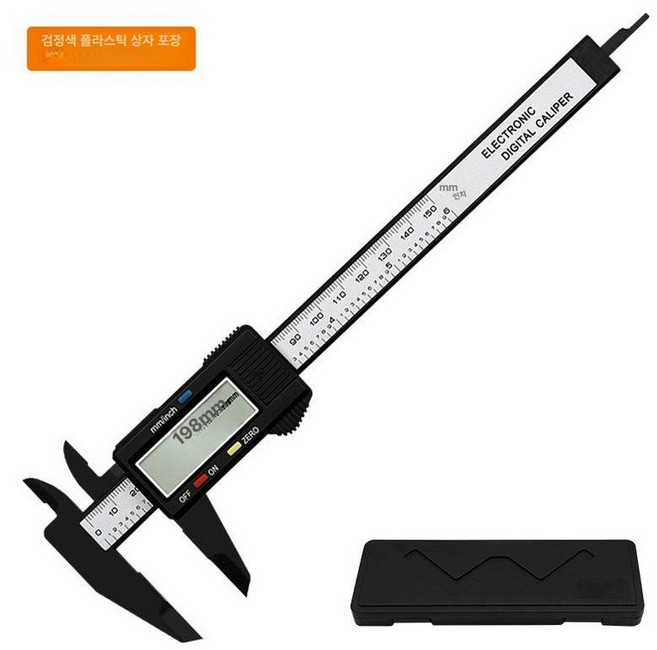 150mm 100mm 전자 마이크로미터 디지털, 0-150mm 블랙 플라스틱 줄자 플라스틱 박스 포장, 1개