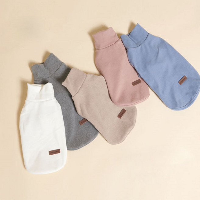 디그니티독 완벽한 데일리룩 명품 핸드메이드 강아지옷 스펀지 넥 티셔츠, 화이트, 1개