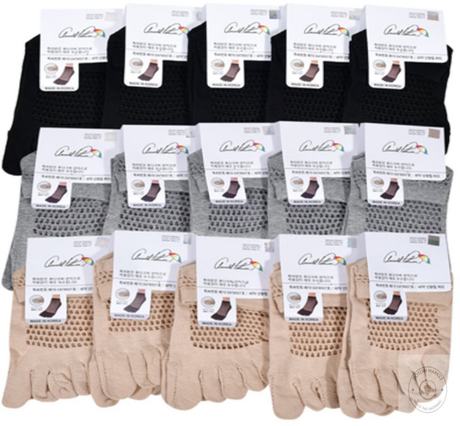 도토리마켓 여성 그물 발가락양말 5켤레