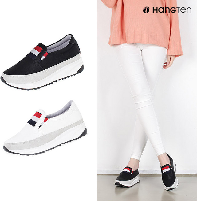 행텐 HT-117 여성용 키높이 슬립온 스니커즈워킹화 런닝화