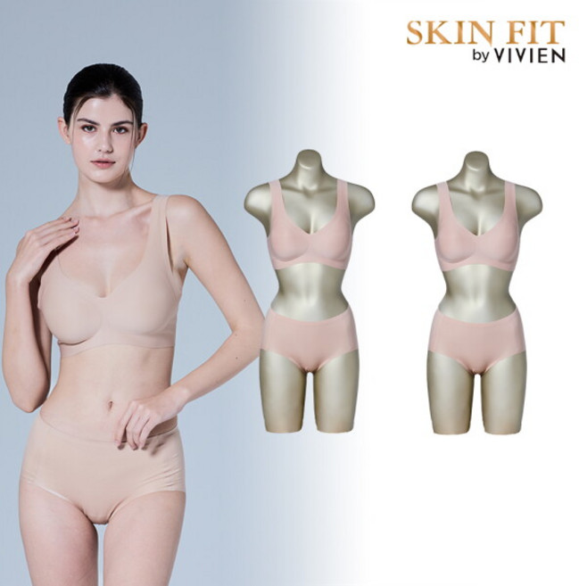 [비비안 스킨핏] 비비안 런닝 심리스 브라팬티 2세트 (스킨패키지)