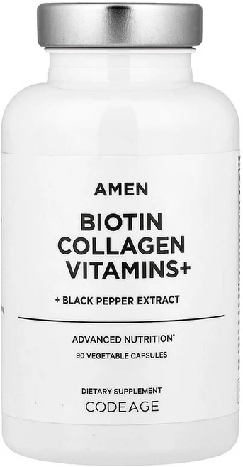 Codeage 아멘 비오틴 콜라겐 비타민+ 베지 캡슐 90정 AGE-60905, Codeage, 아멘, 비오틴 콜라겐 비타민+, 베지, 1 - 쿠팡