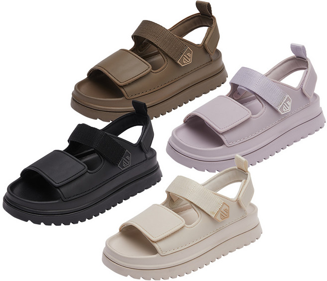 [엘르] 여성 브리즈 샌들 데일리 스트랩 여름 샌들 키높이 여성 통굽 샌들