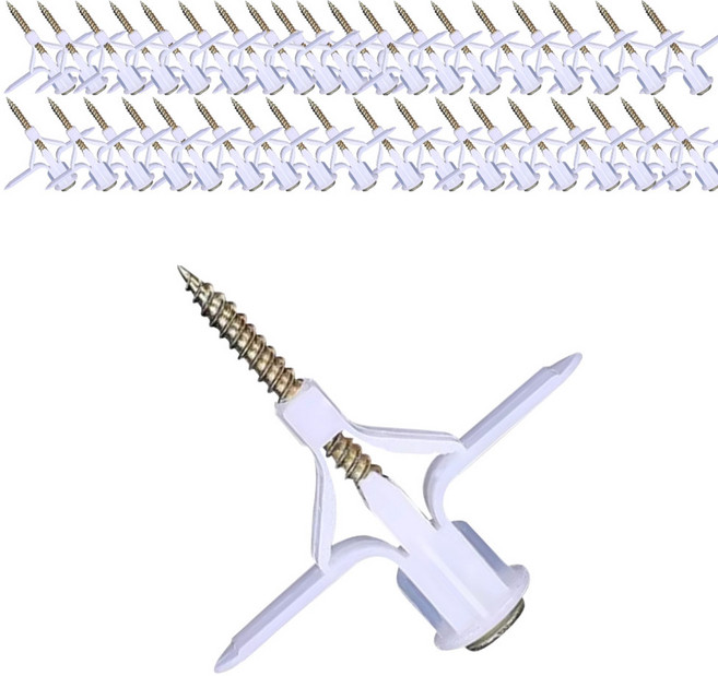 석고보드 팽창나사 동공앙카 날개형 50개+ 나사, 1세트