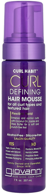 Giovanni Curl Habit 디파이닝 헤어 무스 모든 컬 타입에 적합 207ml(7fl oz), GiovanniCurlHabit디파이닝헤어무스모든컬타입, 1개, 207ml