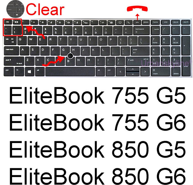 HP EliteBook 키보드 커버 860 G10 865 G9 655 650 855 G8 850 G7 755 G6 G5 보호대 스킨 케이스 실리콘, Clear 755 850 G5 G6, 11 Clear 755 850 G5 G6, 1개