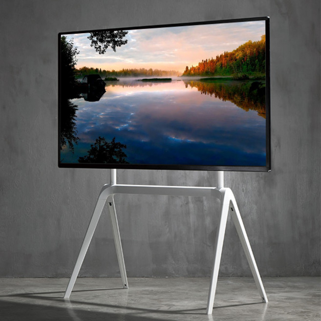 65~80 인치 이젤형 티비 거치대 화이트 이젤 받침대 스탠드 70인치 75인치 65인치 80인치 다리 장식장 아트 브라켓 삼성 엘지 테이블, 65~80인치 화이트 이젤, 1개