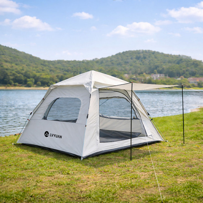 루앤 원터치 텐트 거실형 그늘막 자동 오토텐트, 3-4인용(210*210*140cm)