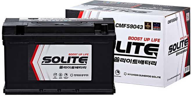 현대 쏘나타 LF 하이브리드 쏠라이트 자동차 배터리 CMF59043 DIN90R, 1개