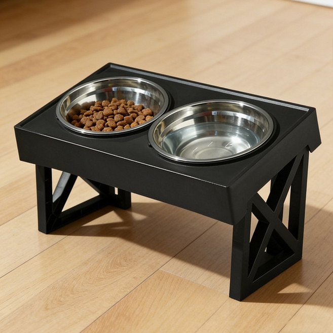 스텐 애견볼 캣독볼 스탠드볼 급수기, 1개, 블랙