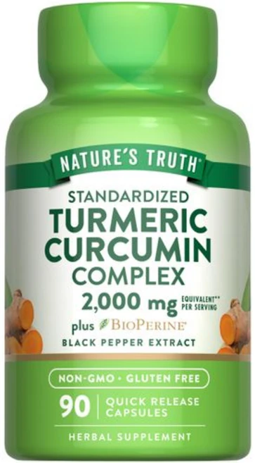 네이처스 트루스 강황 커큐민 캡슐 | 2000mg | 90정 Nature's Truth Turmeric Curcumin Capsules | 2000mg | 90 Count | wi, 1개 - 쿠팡