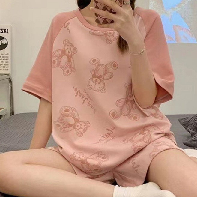 벨라미티나 귀여운 캐릭터 홈웨어 파자마 잠옷 반팔 상하세트