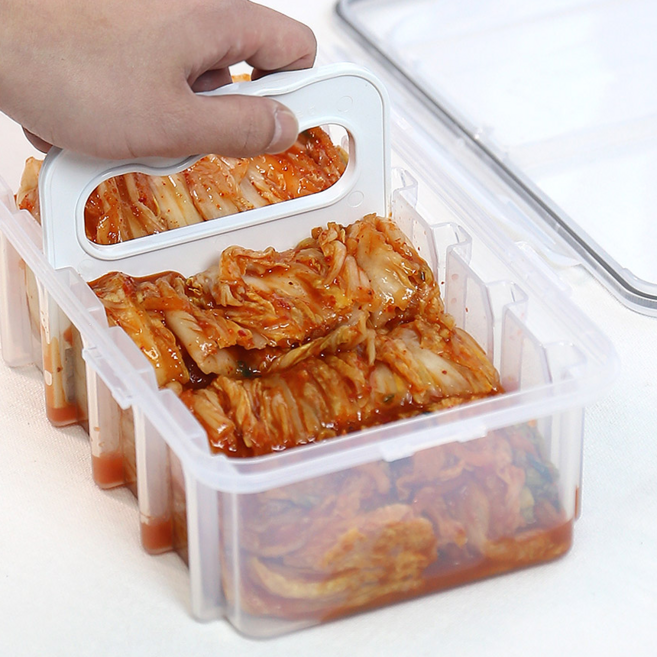 김치자르미 김장 투명김치통 밀폐용기 타파 보관 커터 커팅 보관용기 김치썰기, 1개, 3.584L