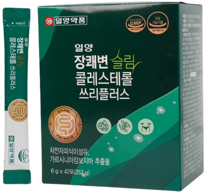 일양 장쾌변 슬림 콜레스테롤 쓰리플러스 / 차전자피 식이섬유 가르시니아 추출물 환 식이섬유환 차전자피환, 42개, 6g