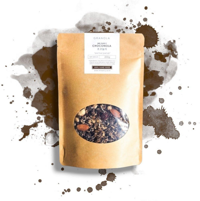 진한 리얼카카오 무설탕 통곡물 저당 오트밀그래놀라, 200g, 1개