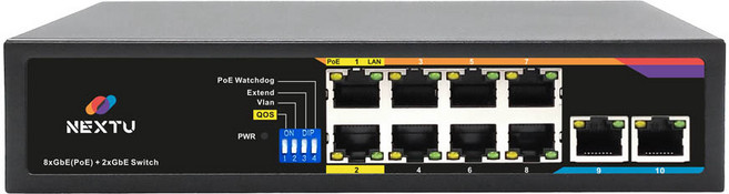 TP업링크(독립)10 100 1000Mbps x2포트 리피터모드 CCTV용 최대 250M거리연장 GbE 2TP POE 스위치허브 NEXT-POE2512-TP