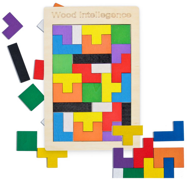 우드블럭퍼즐 우드테트리스 펜토미노 나무퍼즐, 1개