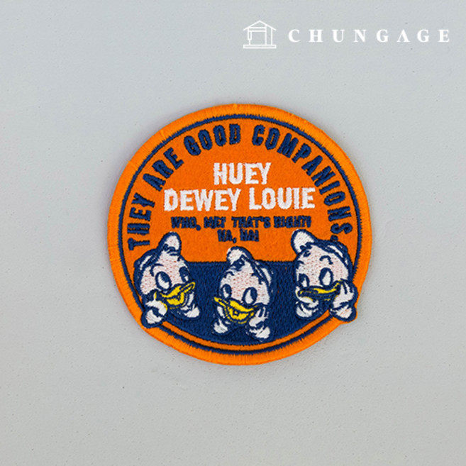 천가게 디즈니 와펜 자수패치 캐릭터 봉제식 와팬 세쌍둥이 WMAF018, 1개