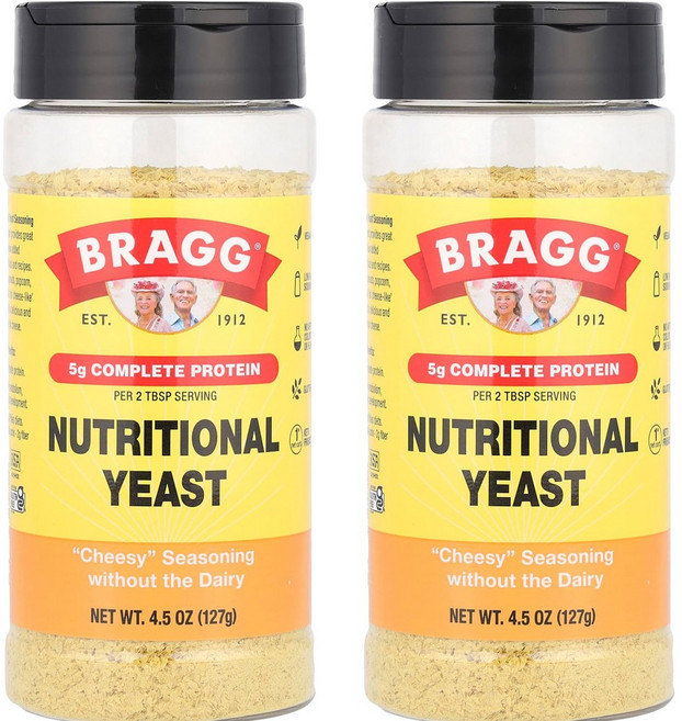 Bragg 이스트 플레이크 비건 치즈 대체 시즈닝 127g 2통 Nutritional Yeast, 2개