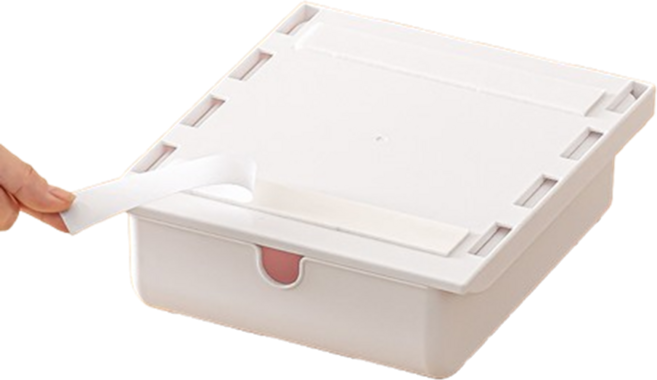 루캔리 붙이는서랍 슬라이딩 수납한 언더선반 식탁밑에 붙이는 서랍장 책상밑 언더서랍 시즌1, 화이트, M, 1개