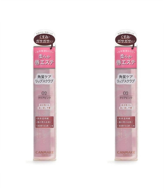 캔메이크 립케어 스크럽 02 클리어 핑크 Canmake Plan Lip Care Scrub 02 Clear Pink Lip Care Hig, 2개, -