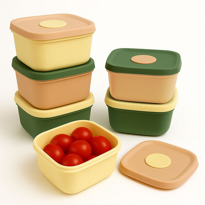 6팩 전자렌지용 실리콘 냉동밥 보관용기 300ml, 6개