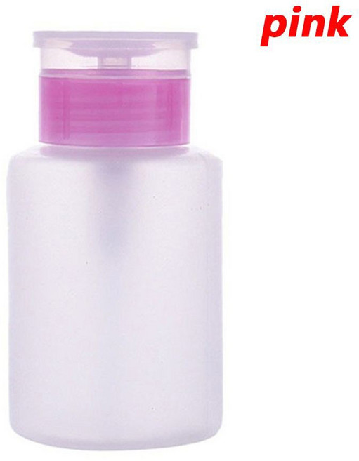 1개 여성용 액체 60ML 매니 클린 아세톤 펌프 디스펜서 용기 네일 폴리쉬 리무버, pink