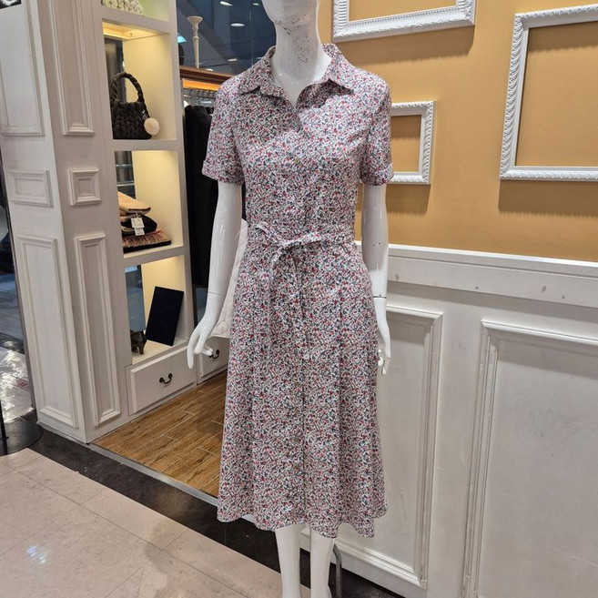 BCBG 비씨비지 여름25 체리 플라원 원피스 B5B4O681