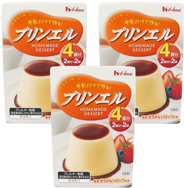 하우스푸즈 푸딩엘 2개입 54g, 3개, 2인분푸딩재료2개+분말캐러멜시럽2개