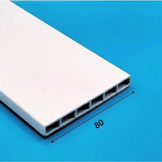 PVC몰딩 평몰딩 천장몰딩 걸레받이 백색 80X9 사각몰딩 (길이 2.4미터), 1개