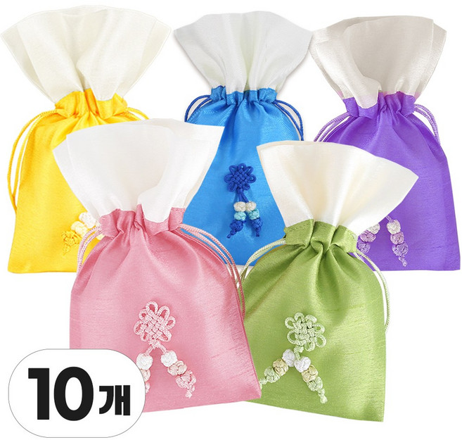선물 포장봉투 미니 복주머니 파우치 전통 색동복주머니, 실크복주머니_소, 10개
