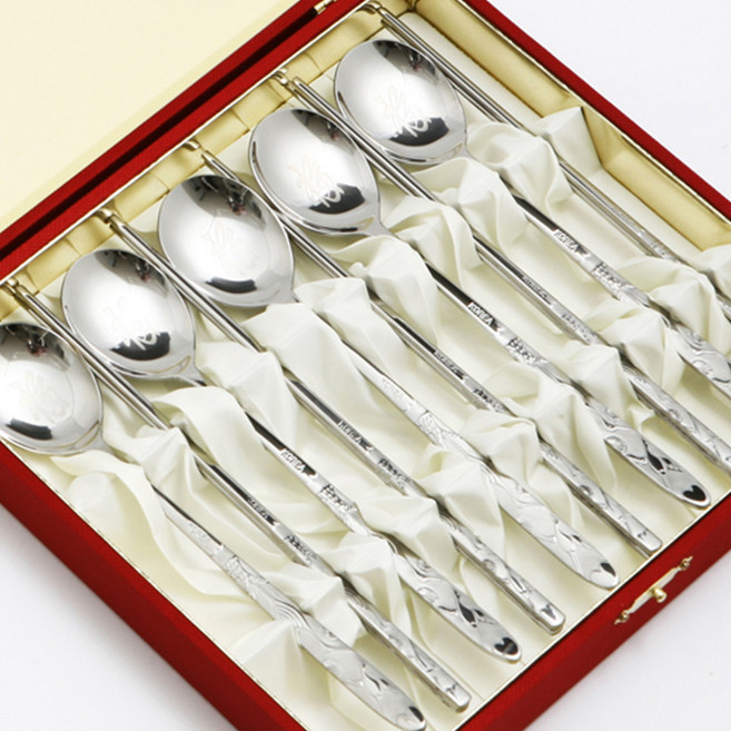 송학 샌딩 수저세트 5벌 답례품 숟가락세트