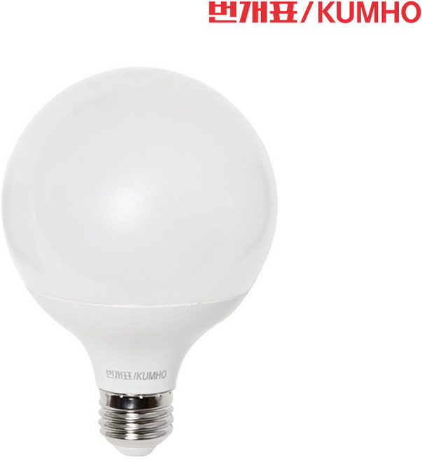 번개표 LED 볼전구 숏타입 12W, 주광색, 1개