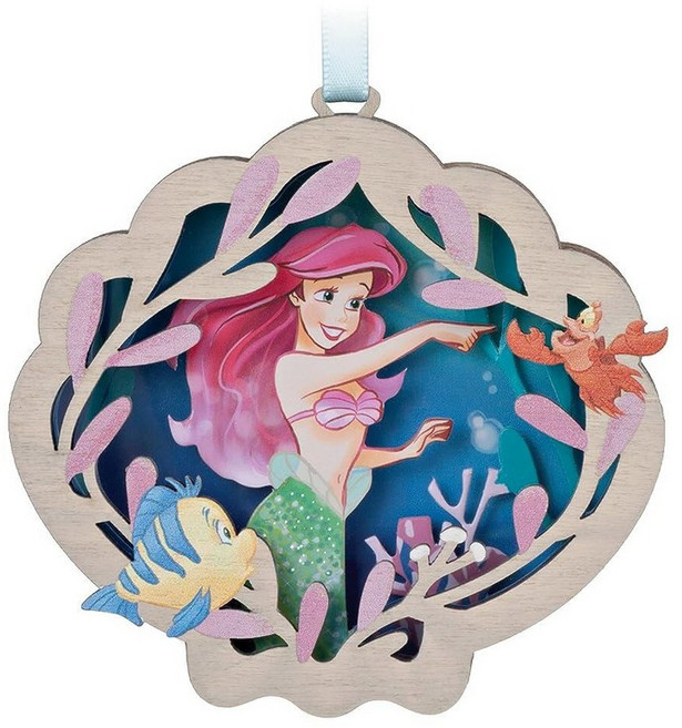 홀마크 Hallmark Keepsake 디즈니 프린세스 크리스마스 장식품 2023 인어공주 아리엘과 친구들 종이공예, Ariel Papercraft