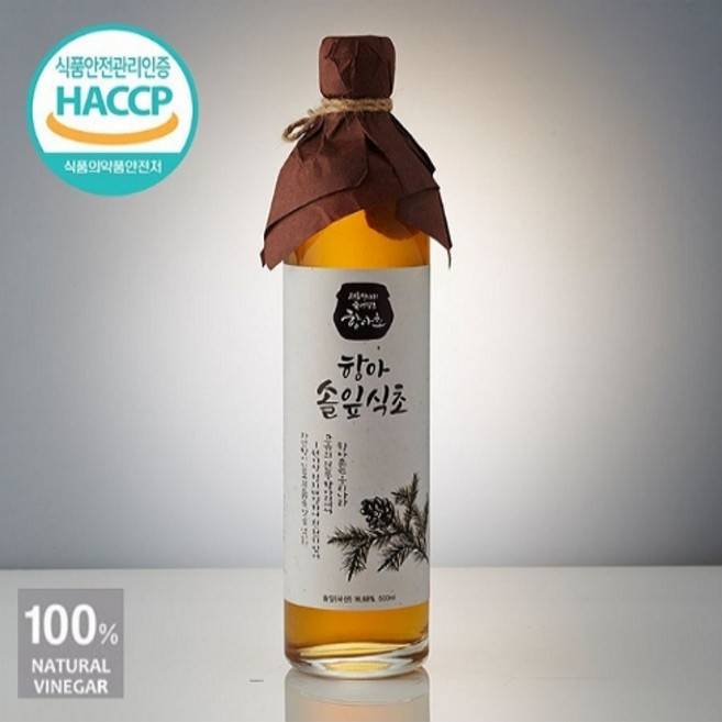 천연발효 솔잎식초 500ML 천연발효식초 자연발효식초 식용식초, 100%솔잎식초, 1개