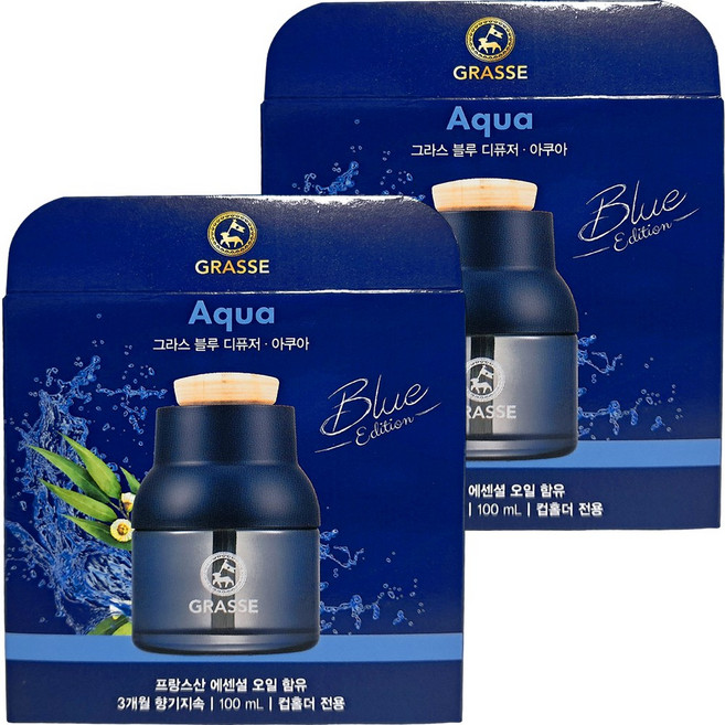 불스원 그라스 디퓨져블루 100ml 차량용방향제, 블루아쿠아, 2개
