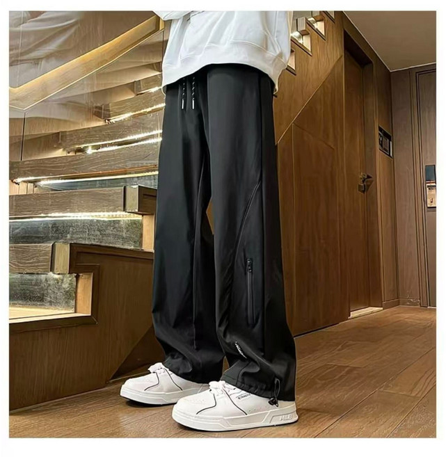 COSYEVNO 남성 와이드 팬츠 조거 바지 캐주얼 스포츠 일상복 LFHnskz-5