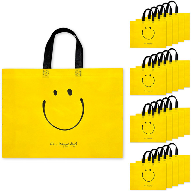 리유저블 방수 부직포 쇼핑백 20개, 오해피데이