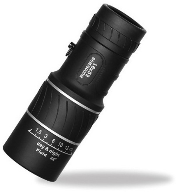 Bushnell 16X52 雙調焦單筒望遠鏡 高倍率光學綠膜 戶外賞鳥旅遊適用, 52mm
