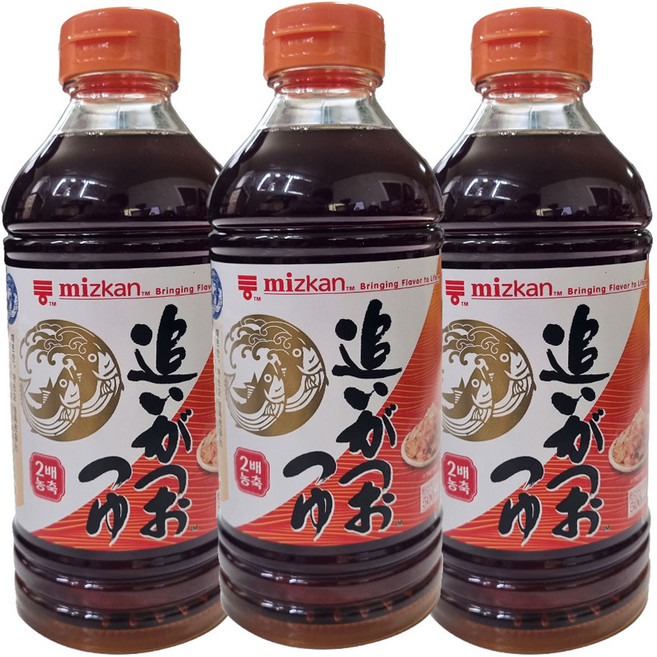미쯔칸 2배농축 쯔유, 500ml, 3개
