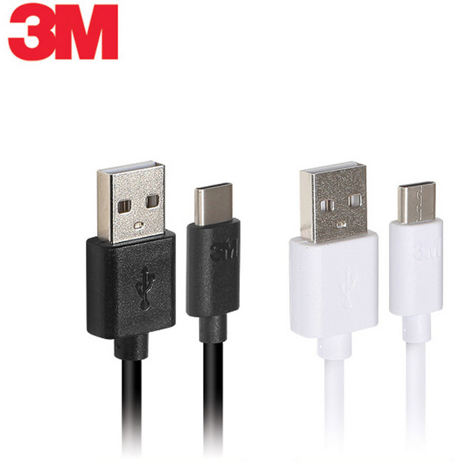 3M 한국쓰리엠 충전 데이터케이블 C타입 C-Type 3MCB-CD100 블랙, 1개