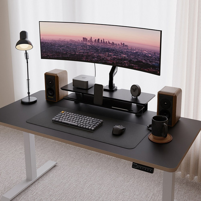 카멜마운트 MRS1 데스크 책상 클램프형 다용도 모니터 선반 받침대 거치대, 1개, 블랙