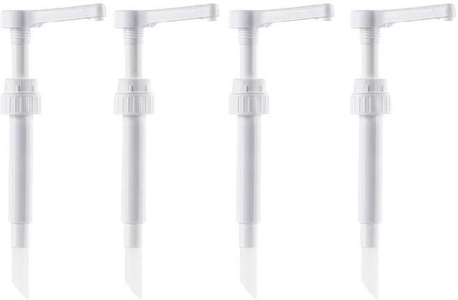 투데이리빙 4개입 세트 범용 소스 시럽 펌프 카페 다용도 디스펜서 펌핑기 소분 펌핑 헤드 오일 시럽병 굴소스병 시럽통 오일병 양념통 참기름 탈부착 펌프통 소스병 호환, 4개, R98456D(화이트 30ml