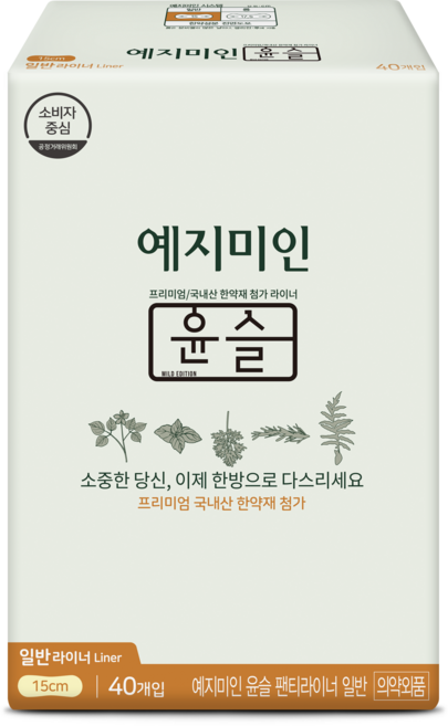 예지미인 윤슬 한방 팬티라이너, 일반, 40매입, 8개