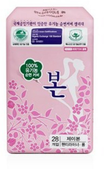 팬티라이너 제이본 롱 28p 유기농 본 생리대, 28개입, 1개