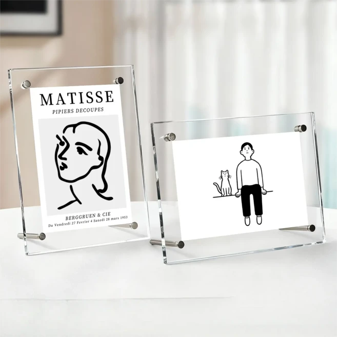 VergHatia 투명 아크릴 액자 스탠드형 인테리어 사진액자, 1개, 투명색