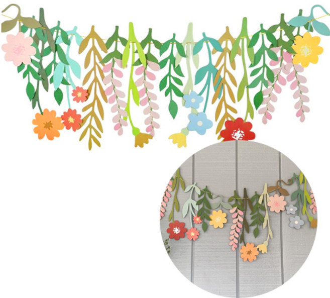 프루마 꽃 페이퍼 가랜드, 2개