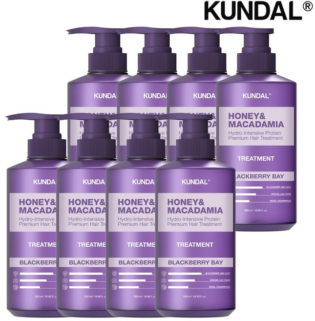 쿤달 허니 앤 마카다미아 단백질 트리트먼트 블랙베리베이 500ml x8개, 8개