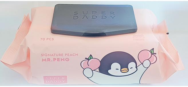 슈퍼대아기물티슈 피치 캡형 70매 20팩 (70g), 10개, 70개입, 70g